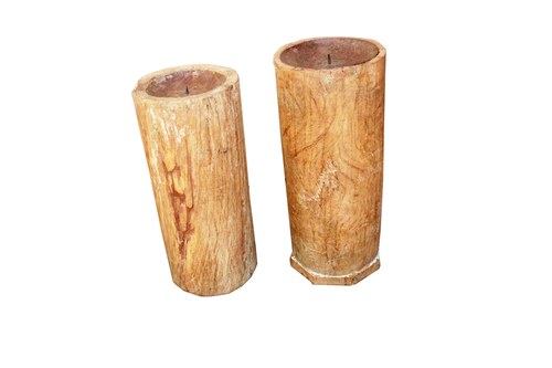Wooden PILLOR CANDLE STAND SMALL