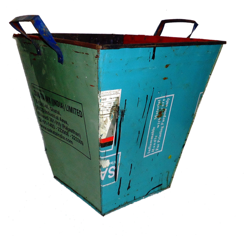 Iron Dust Bin - Metal, 12x15x10 inches, Blue | Durable, Rust Resistant, Easy to Carry, Large Capacity, Space Saving, 2 Handles