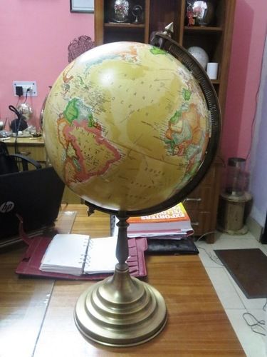 Vintage World Globe With Aluminum Stand