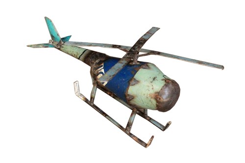 IRON HALECOPTER - Metal 8x10x7cm, Green | Durable Design, Unique Style, Rustic Appeal, Collectible Item