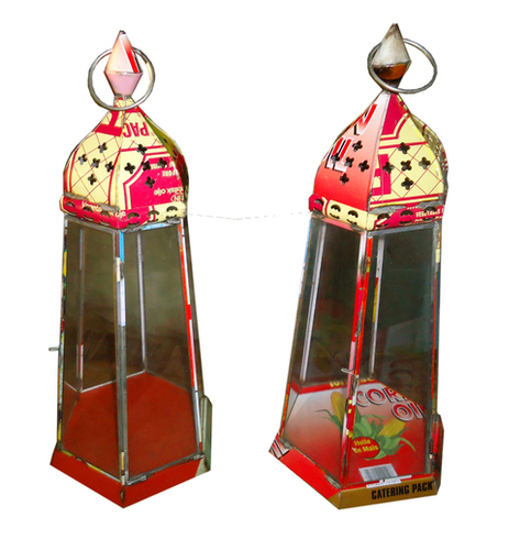 Iron Designer Lamp - Metal and Glass, 12 Inches, Red | Elegant Design, Durable, Easy to Use, Ambient Lighting