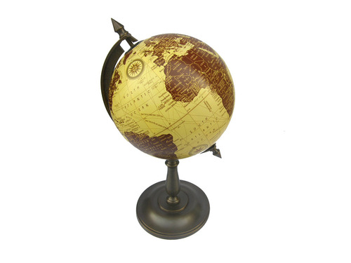 Vintage Art Decor Geographical World Globe Desktop With Stand By Nautical Mart Inc.