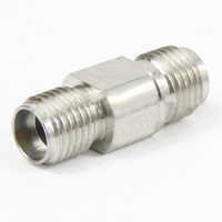 Brass 3.5mm Female To 2.4mm Female High Frequency Adapter - Stainless Steel Body, 50 Ohm Impedance, 34.5 Ghz Frequency Range, 1000v Insulation Resistance, 0.3 Db Insertion Loss, 50 Watt Power Rating, 3cm Size