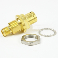 Push On 3.5mm Male to 3.5mm Female Bulkhead Adapter