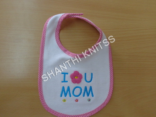New Born Baby Bibs - Cotton, 8x9 Inches, White | Soft Fabric, Adjustable Neck, Hook and Loop Closure