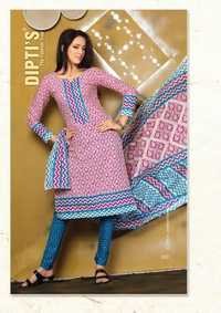 Printed Churidar Suit - Cotton Blend | Washable, Printed Pattern, All Season Ethnic Wear