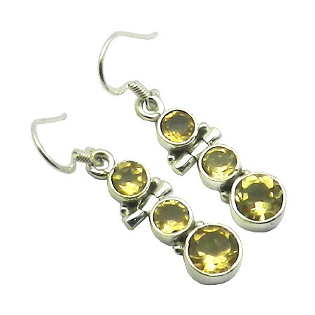 Round Citrine Gemstone Earring