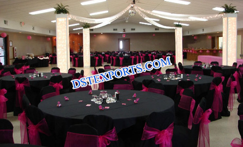 WEDDING HOT PINK SASHAS - Polyester, 2-3 Meters Length, 10-15 cm Width | Elegant Wedding Chair Decoration, Table Accents, Event Embellishment