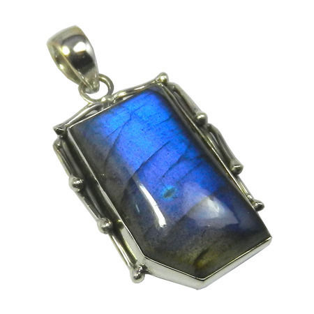 Blue Natural Labradorite Pendant