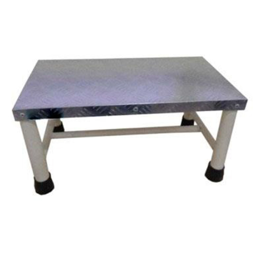 Foot Step Single - Stainless Steel Tubular Frame with PVC Base, 450 x 225 x 225 mm Dimensions, Ideal for Hospitals and Commercial Use