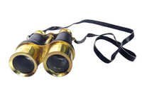 Brass Antique Binoculars W/ Leather Wrap