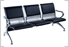 Lounge Chairs - Metal Leather, 75x180x80cm, Black | Comfortable Seating, Durable Frame, Stylish Design, Three Seater