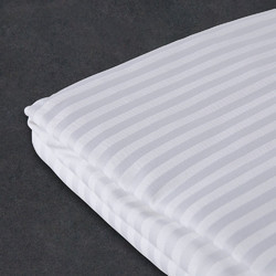 White Cotton Flat Satin Stripe Bed Sheets
