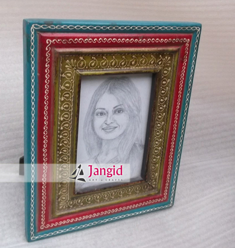 Wooden Carved Painted Photo Frame