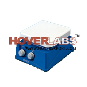 SPINIT Magnetic Stirrer - Aluminum Housing, 18x18cm, Blue, Glass Ceramic Top, 100-1000 RPM Speed Control