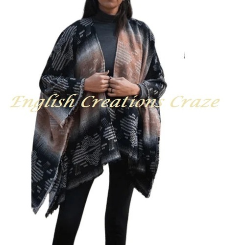 Wool/Cotton Jacquard Kimono Wholesaler