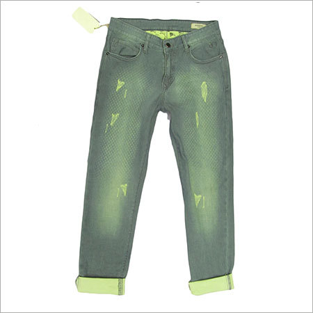Green Shaded Denim Jeans