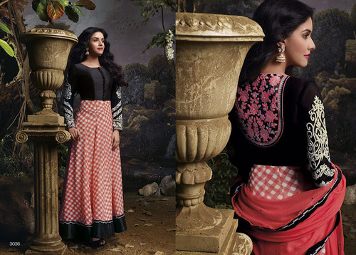 Asin Thottumkal Baby Pink Georgette Anarkali Suit