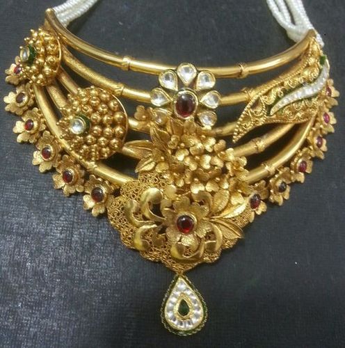 Partywear Gold Necklace set