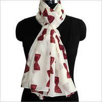 Silk Viscose Stole - 70x180 Cm, Burgundy | Lightweight Feel, Elegant Look, Comfortable Wear, Durable Material, Stylish Design, Bow Pattern, Soft Fabric