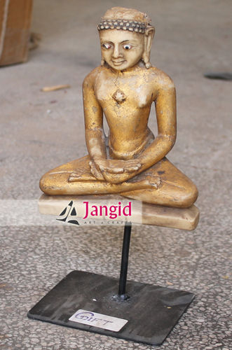 Indian Antique Wooden Buddha with Stand