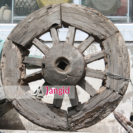 Handmade Indian Wooden Antique Decorative Wheel