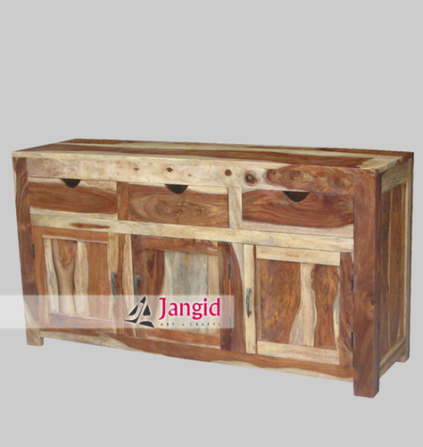 Solid Sheesham Wooden Sideboard No Assembly Required