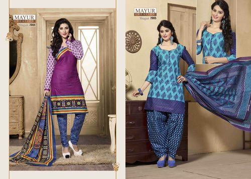 Mayur Creation Shagun Dress - Cotton Fabric, Top 2.5m, Bottom 2m, Dupatta 2.25m | Custom Stitching, Dry Clean Only, Sizes M-XXL