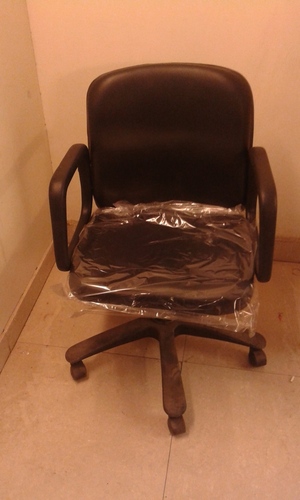 Mesh Mid Back Chair - Mesh Fabric, 45x45x90cm, Black | Fixed Armrests, Swivel Base, Comfortable Seating