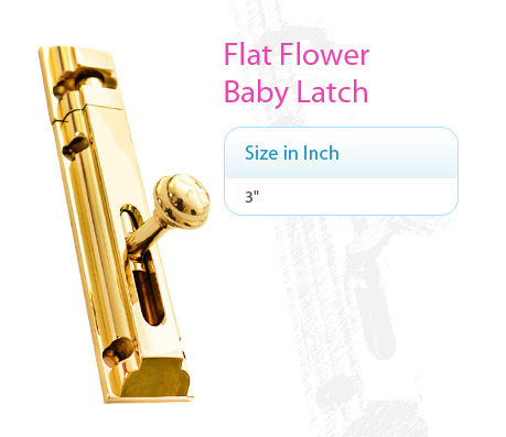 Brass Flat Flower Baby Latch