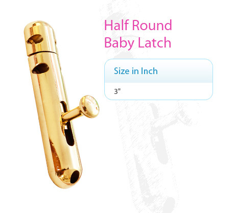 Brass Half Round Baby Latch