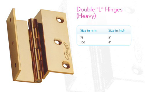 Brass Double L Hinges Heavy