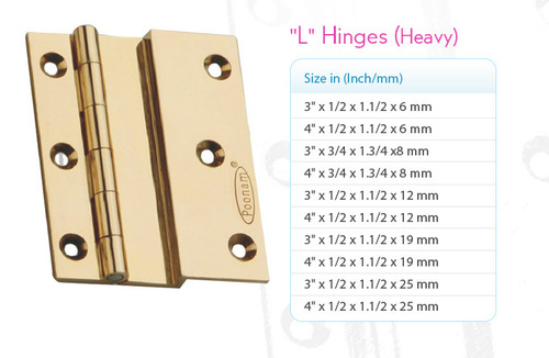 Brass L Hinges Heavy