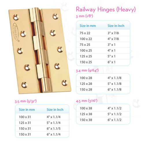 Brass Heavy Railway Hinges