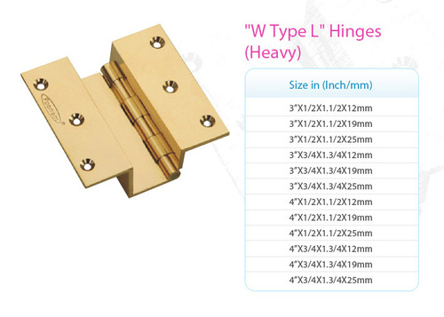 Brass W Type L Hinges Heavy