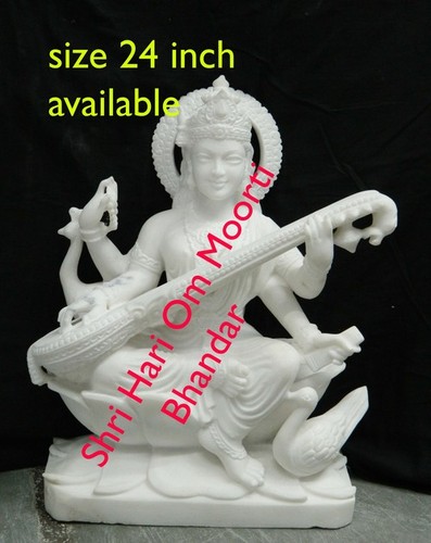 Polishing & Painting Marble Goddess Saraswati Statue