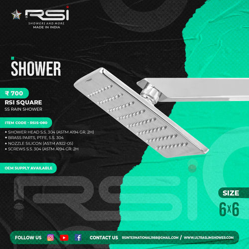 Bath Hardware Sets Ss Rain Shower Square 6''X6''