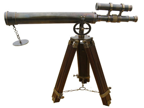 Double Barrel Telescope Black Antique 18 Inch