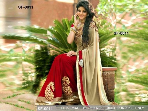 Red And Brown Bollywood Replica Saree At Best Price In Surat Indian Boutique Nx