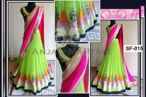 Green And Pink Bollywood Replica Fancy Lehnaga