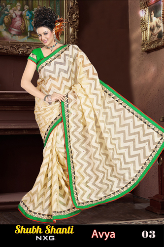 saree with designer butta lace