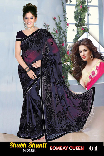 fesigner saree bombay queen style
