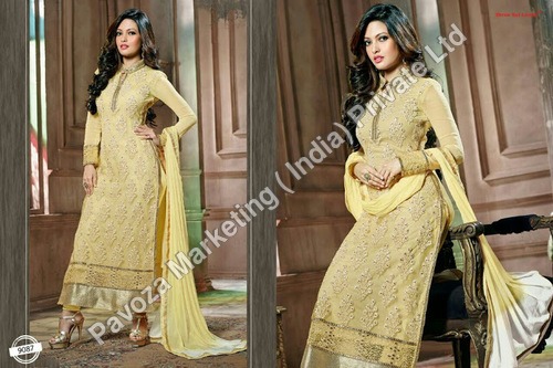 GEORGETTE KARACHI SUIT WITH CHIFFON DUPATTA