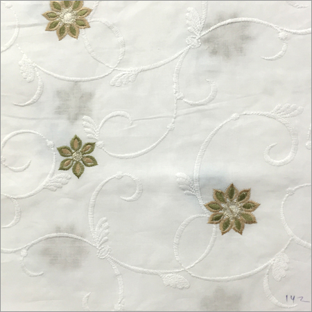 Dyed Cotton Embroidered Fabric