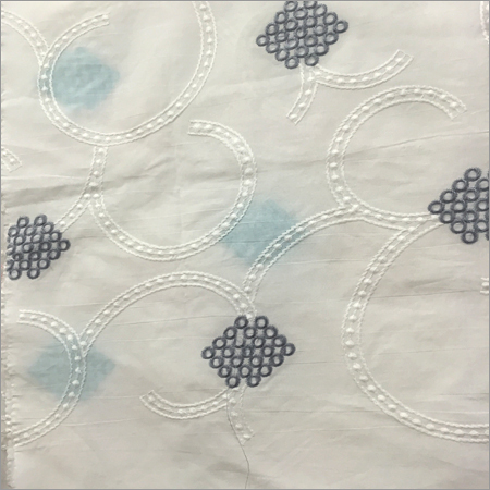 Industrial Bleached Cotton Embroidered Fabric