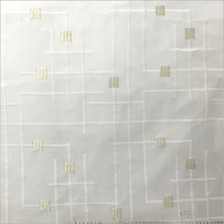 Bleached Pure Cotton Embroidered Fabric