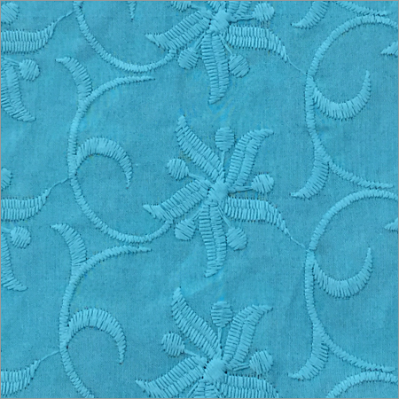Cotton Embroidered Fabrics - 54" Width, 150gsm, Teal | Soft Texture, Elegant Design, Durable, Versatile Use