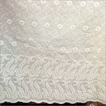 Sequence Border Cotton Embroidered Fabric