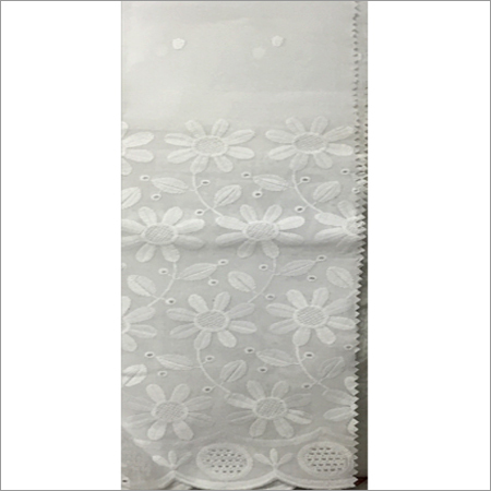 Cotton Border Booty Embroidered Fabric