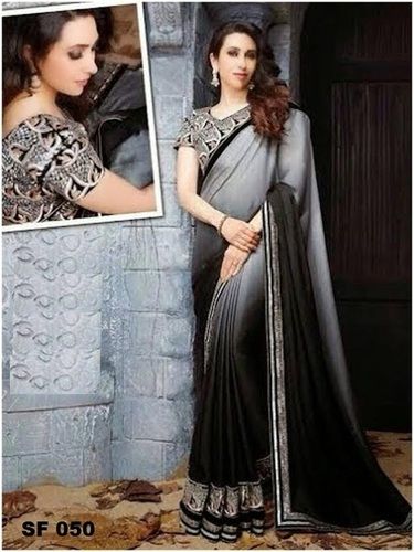 Grey And Black Bollywood  Replica  Saree